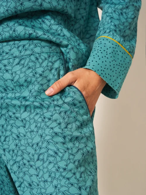 Nina Pyjamahose aus Bio-Baumwolle - Blaugrün Mehrfarbig - L Bild 2