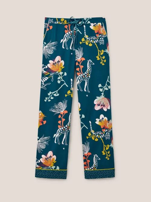 Nina Pyjamahose aus Bio-Baumwolle - Blaugrüner Aufdruck - L Bild 4
