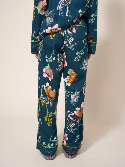 Nina Pyjamahose aus Bio-Baumwolle - Blaugrüner Aufdruck - L Bild 3