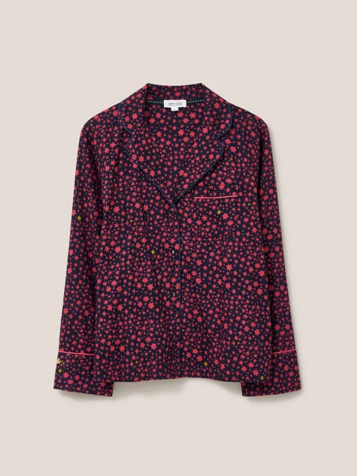 Nina Pyjamatop aus Bio-Baumwolle - Marineblau Mehrfarbig - L Bild 4