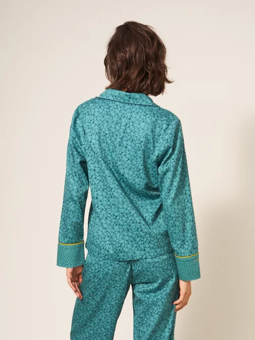 Nina Pyjamatop aus Bio-Baumwolle - Blaugrün Mehrfarbig - L Bild 3