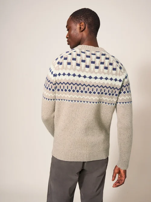 Norwegerpullover mit Rundhalsausschnitt - Dunkel Natur - L Bild 3