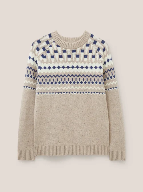 Norwegerpullover mit Rundhalsausschnitt - Dunkel Natur - L Bild 4