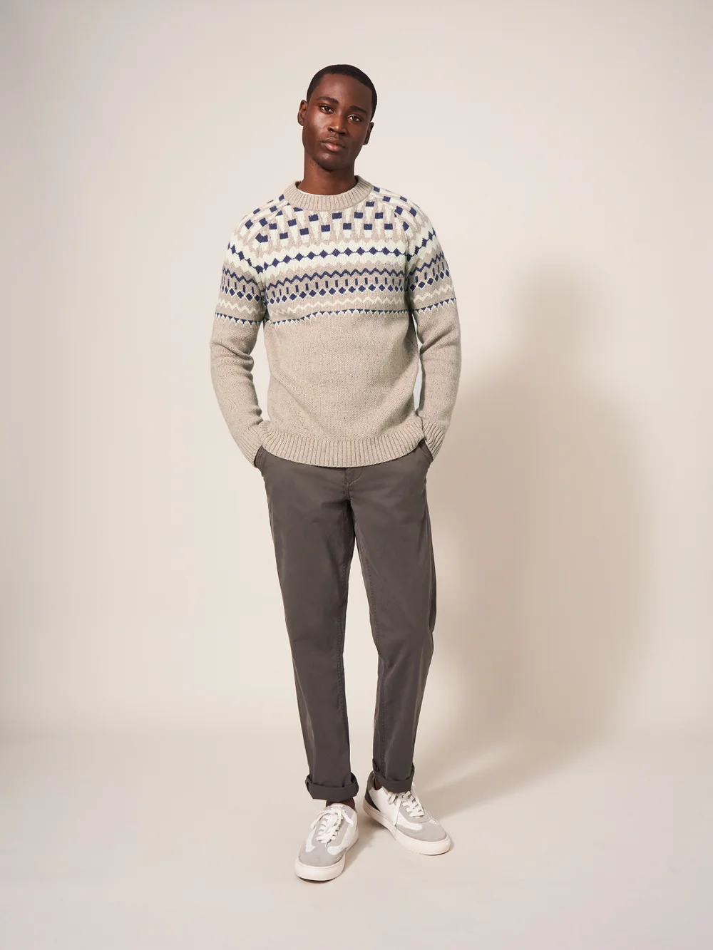 Norwegerpullover mit Rundhalsausschnitt - Dunkel Natur - L Bild 1