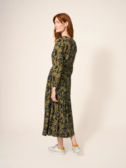 Olive Jerseykleid - Schwarz Mehrfarbig - 34 Bild 3