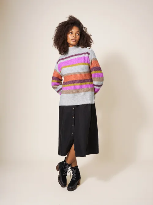Pullover mit Regenbogenstreifen - Natur Mehrfarbig - 34 Bild 1