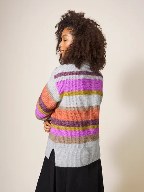 Pullover mit Regenbogenstreifen - Natur Mehrfarbig - 34 Bild 3