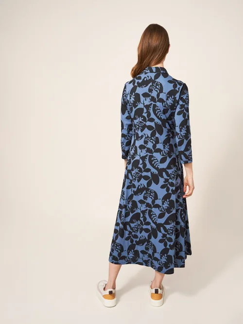 Rua Blusenkleid aus Jersey - Blauer Aufdruck - 38 Bild 3