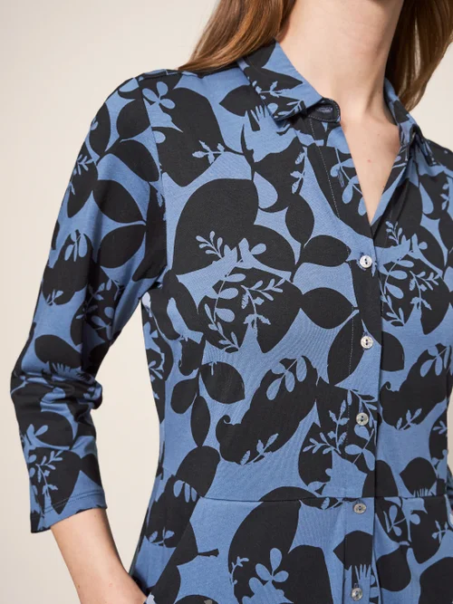 Rua Blusenkleid aus Jersey - Blauer Aufdruck - 38 Bild 2