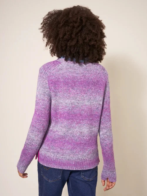 Space Dye Pullover - Lila Mehrfarbig - 34 Bild 3