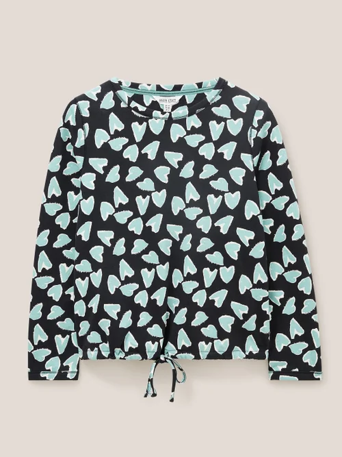 Tara Top mit Bindesaum - Schwarzer Aufdruck - 34 Bild 4