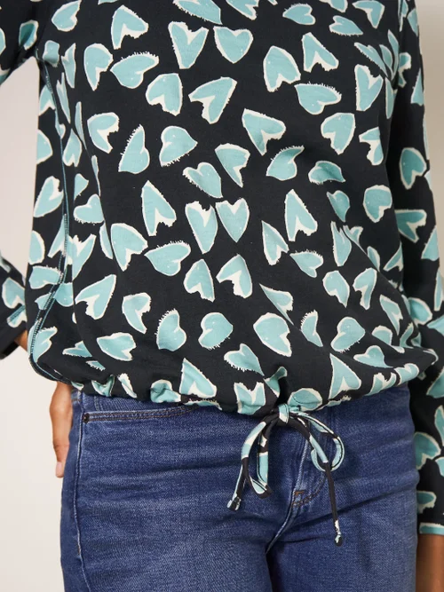 Tara Top mit Bindesaum - Schwarzer Aufdruck - 34 Bild 2