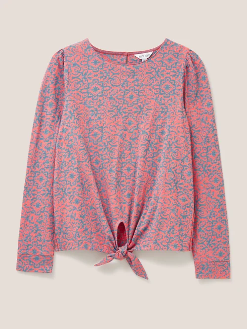 Top mit Bindesaum - Pinkfarbener Aufdruck - 34 Bild 4