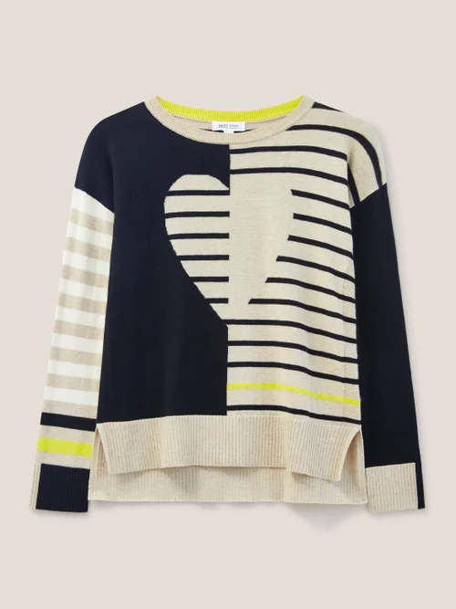 Urban Pullover mit Herzmotiv - Natur Mehrfarbig - 34 Bild 4