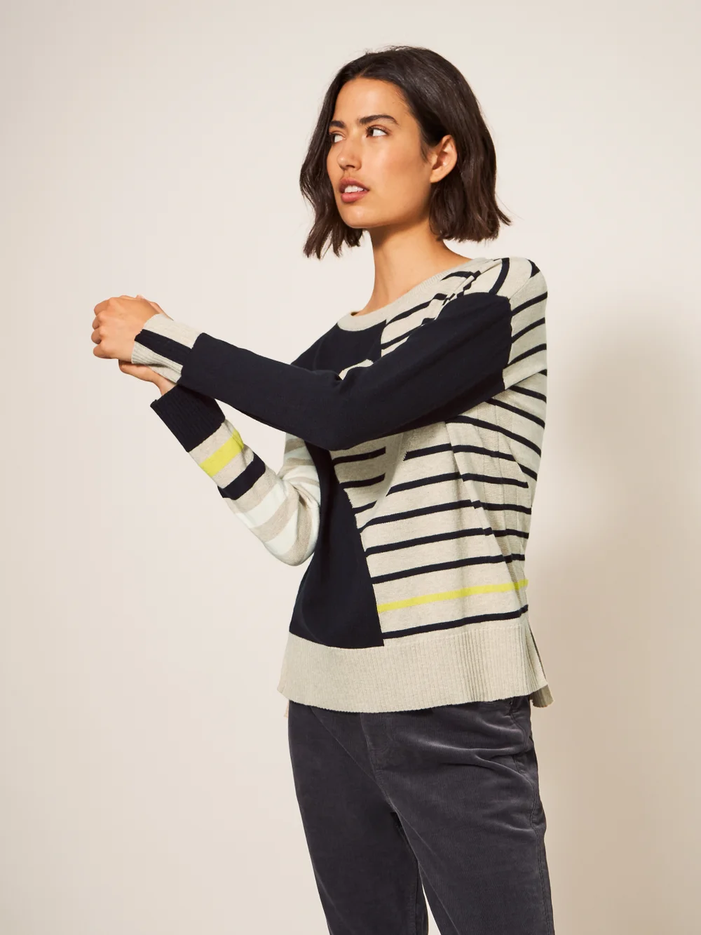 Urban Pullover mit Herzmotiv - Natur Mehrfarbig - 34 Bild 1