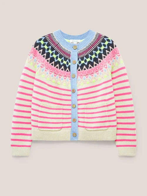 Woodland Fairisle Strickjacke - Pink Mehrfarbig - 34 Bild 4