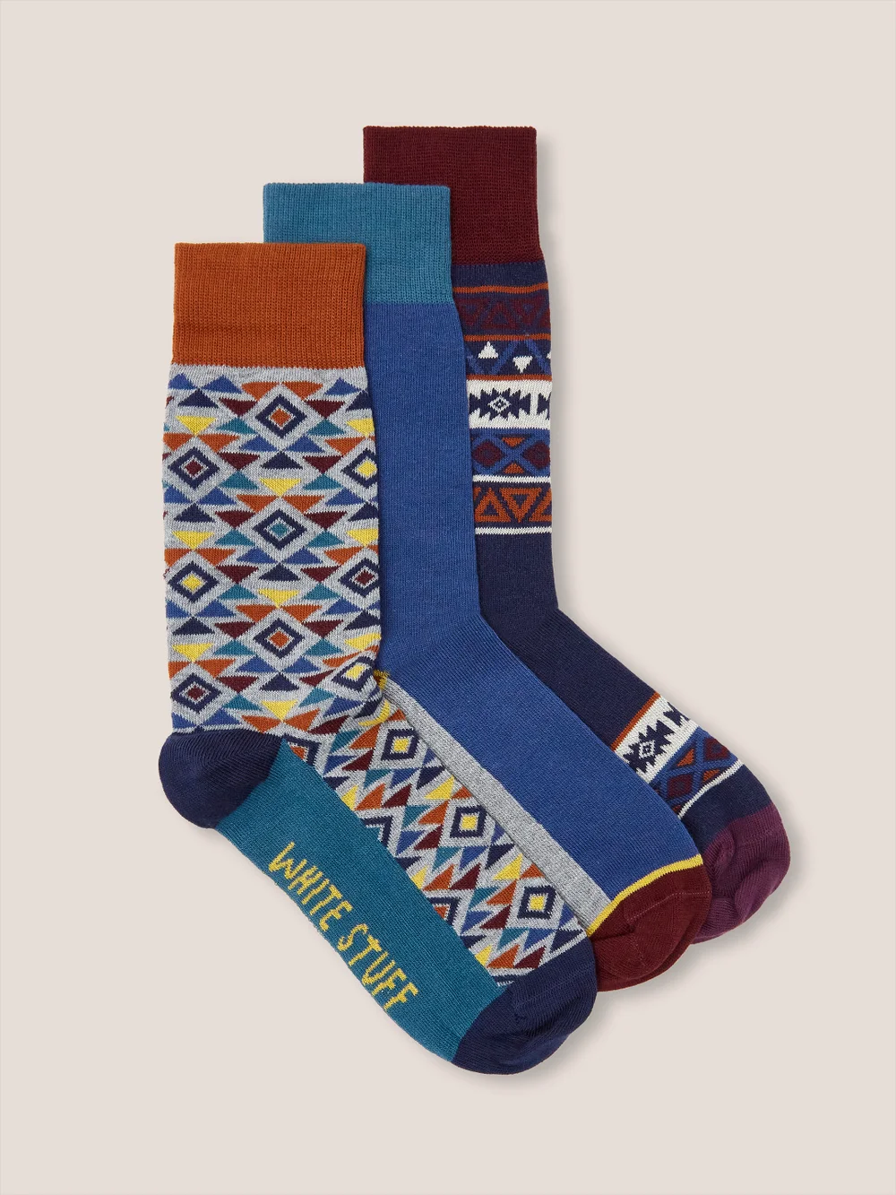 Dreierpack Socken mit Fairisle-Muster - Marine - 44-46 Bild 1