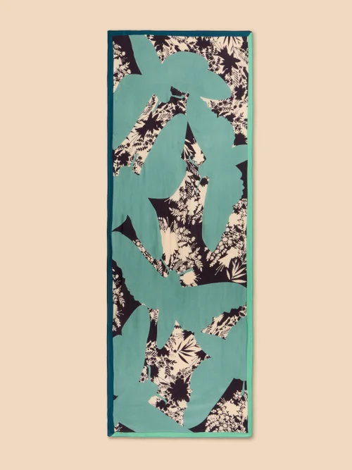 EcoVero Schal mit abstraktem Print - Blaugrün Einheitsgröße Bild 3