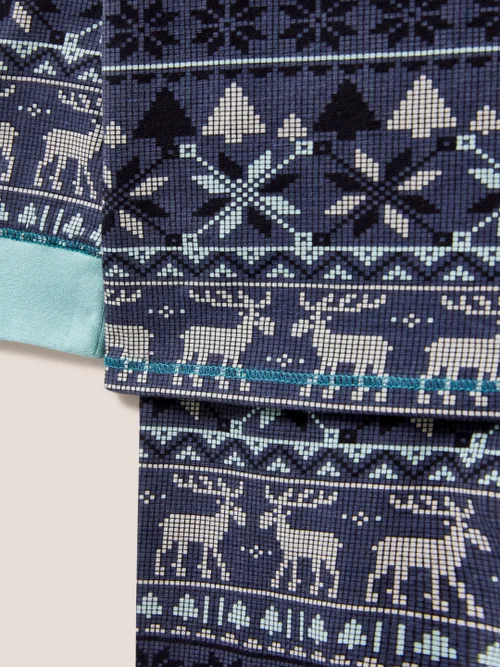 Pyjama mit Fairisle- und Elchmuster - Blau - 3-4 Bild 2