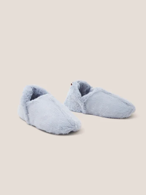 Hausschuhe aus Webpelz mit geschlossener Ferse - Blau - 36 Bild 2