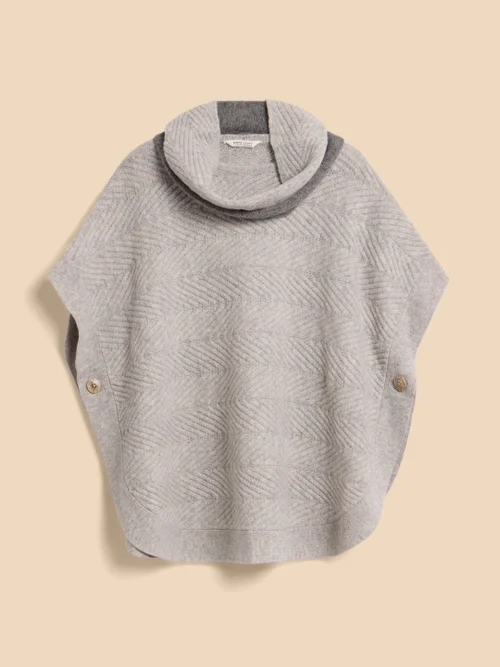 Florence Strickponcho - Grau - Einheitsgröße Bild 4