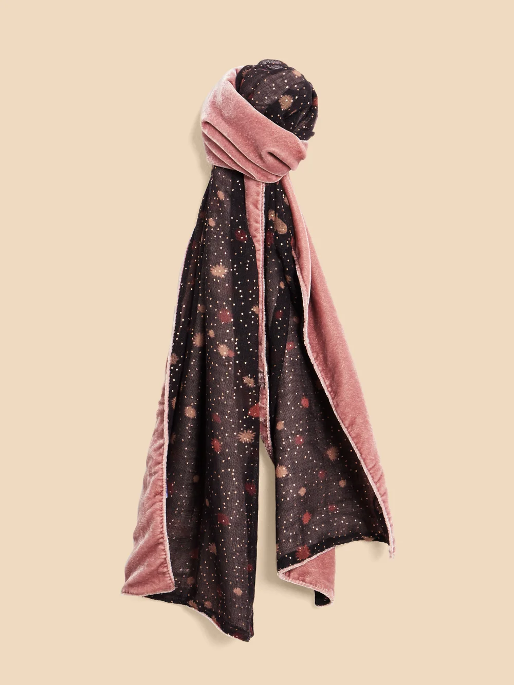 Samtschal mit Wendemotiv - Rosa - Einheitsgröße Bild 1