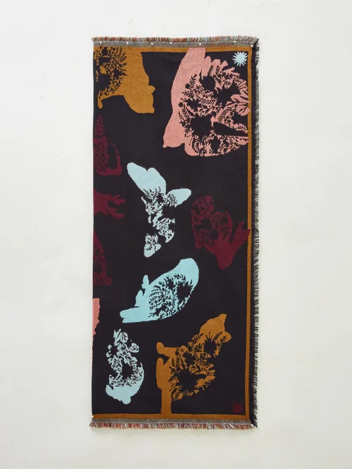 Jacquardhalstuch mit Tiermotiven - Schwarz -Einheitsgröße Bild 4