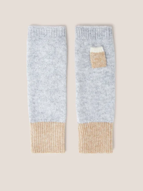 Fingerlose Strickhandschuhe - Grau - Einheitsgröße Bild 3