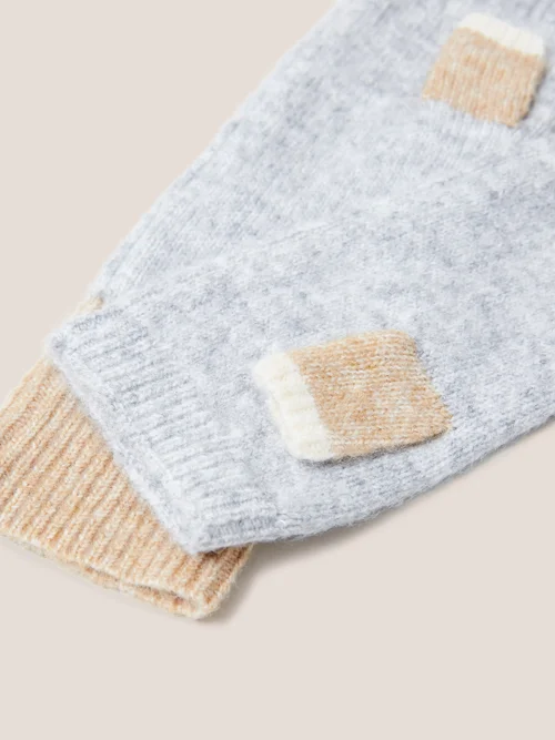 Fingerlose Strickhandschuhe - Grau - Einheitsgröße Bild 2