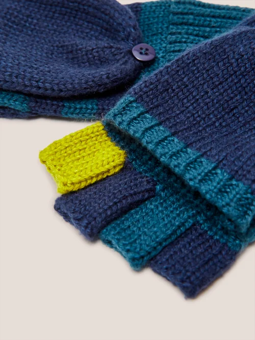 Knitted Flip Mitt - Marine Einheitsgröße Bild 2