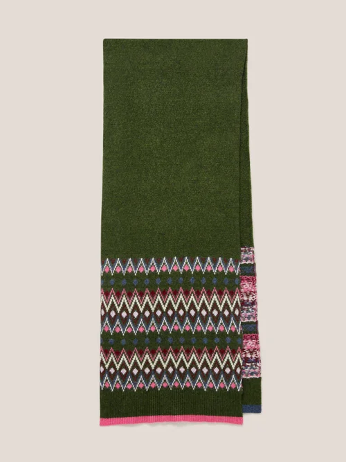 Lammwollschal mit Fairisle-Muster - Grün - Einheitsgröße Bild 2