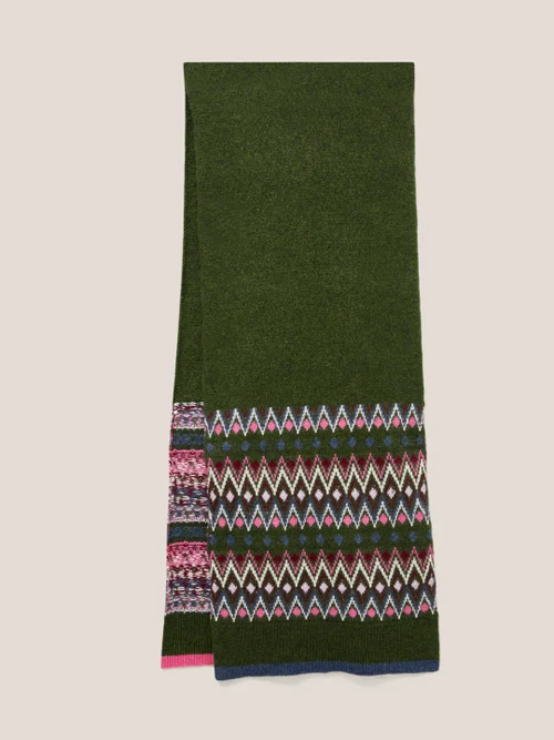 Lammwollschal mit Fairisle-Muster - Grün - Einheitsgröße Bild 4