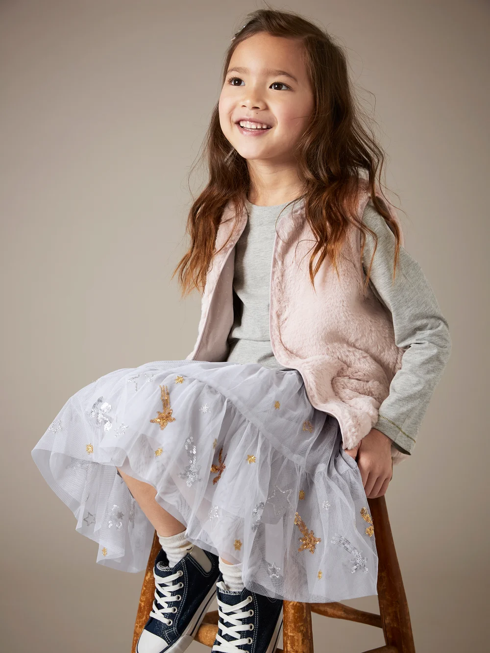 Naomi Bestickter Tüllrock - Weiß -3-4 Bild 1