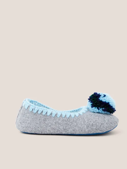 Filzballerinas mit PompomsFilzballerinas mit Pompoms - Grau - 36 Bild 1