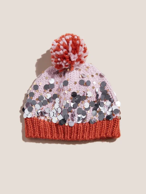 Mütze mit Pailletten - Rosa - M/L Bild 1