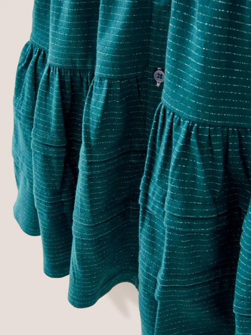Glitzerndes Jerseykleid - Blaugrün - 3-4 Bild 2