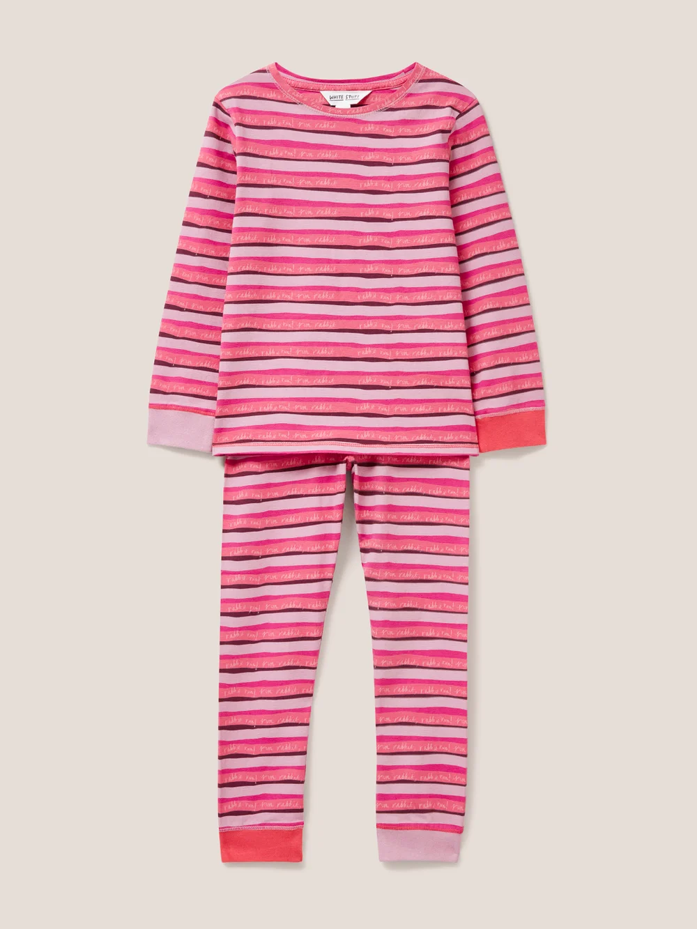 Gestreifter Pyjama- Rosa - 3-4 Bild 1