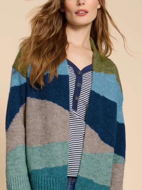 Patti Strickjacke in Patchwork-Optik - Green Mlt - L Bild 2