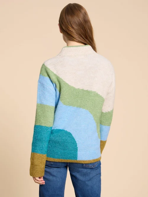 Daisy Pullover mit Colour-Block-Design - Green Mlt - 38 Bild 4