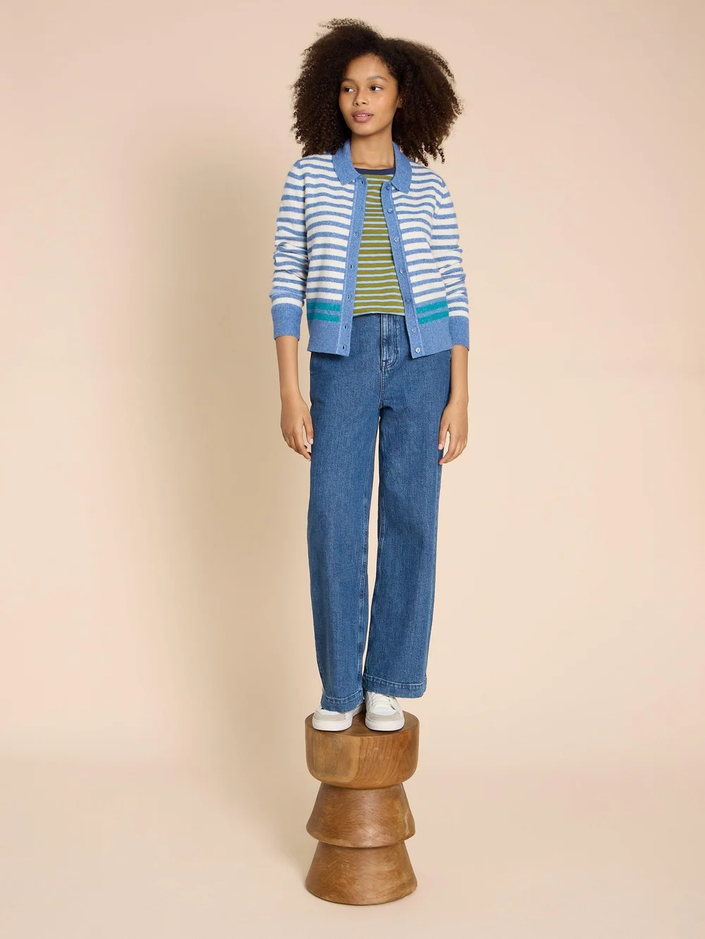 Peony Strickjacke mit Kragen - Blue Mlt - 38 Bild 1