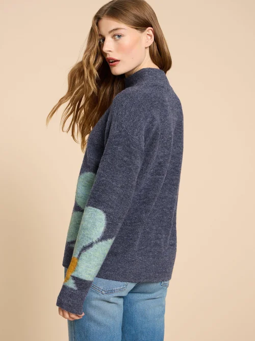 Celia Pullover mit hohem Kragen - Blue Mlt - 38 Bild 4