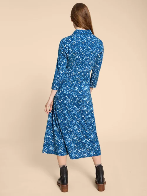 Rua Blusenkleid aus Jersey - Navy Pr - 38/R Bild 4