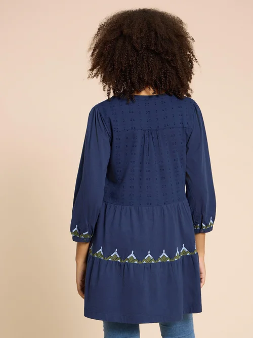 Marta Bestickte Tunika - Navy Multi - 38 Bild 4