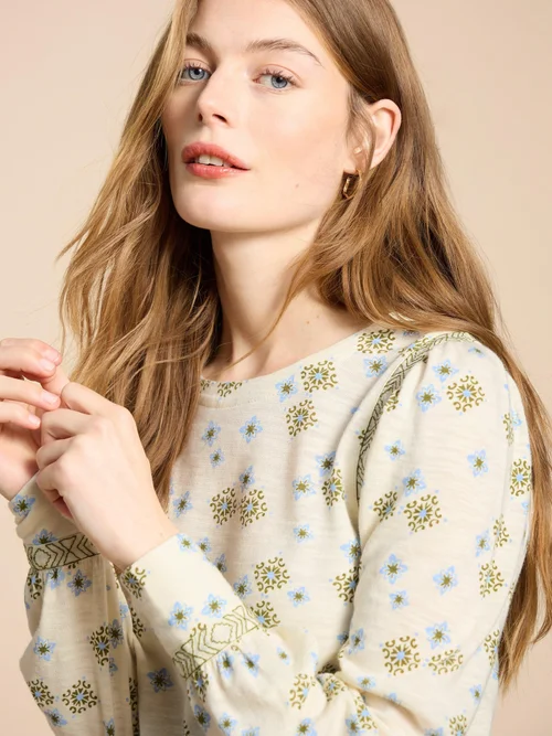 Blake Bluse mit Puffärmeln - Ivory Mlt - 52 Bild 3