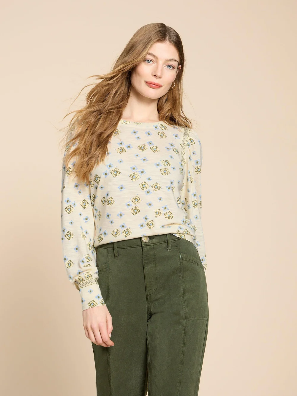 Blake Bluse mit Puffärmeln - Ivory Mlt - 52 Bild 1