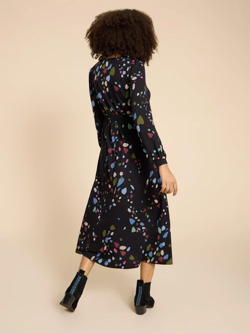 Megan Midikleid aus Jersey - Blk Pr - 52/R Bild 4