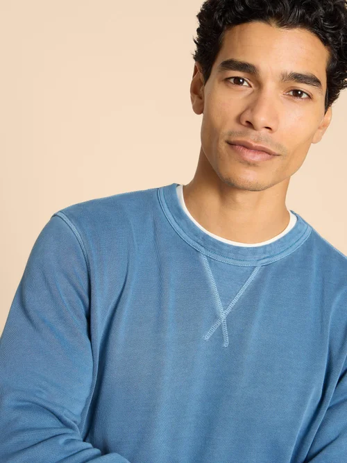 Sweatshirt mit Rundhalsausschnitt - Mid Blue - L Bild 3
