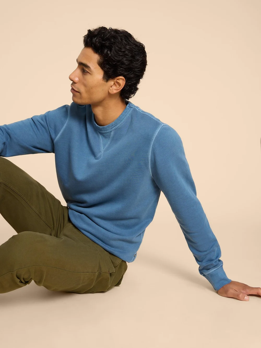 Sweatshirt mit Rundhalsausschnitt - Mid Blue - L Bild 1