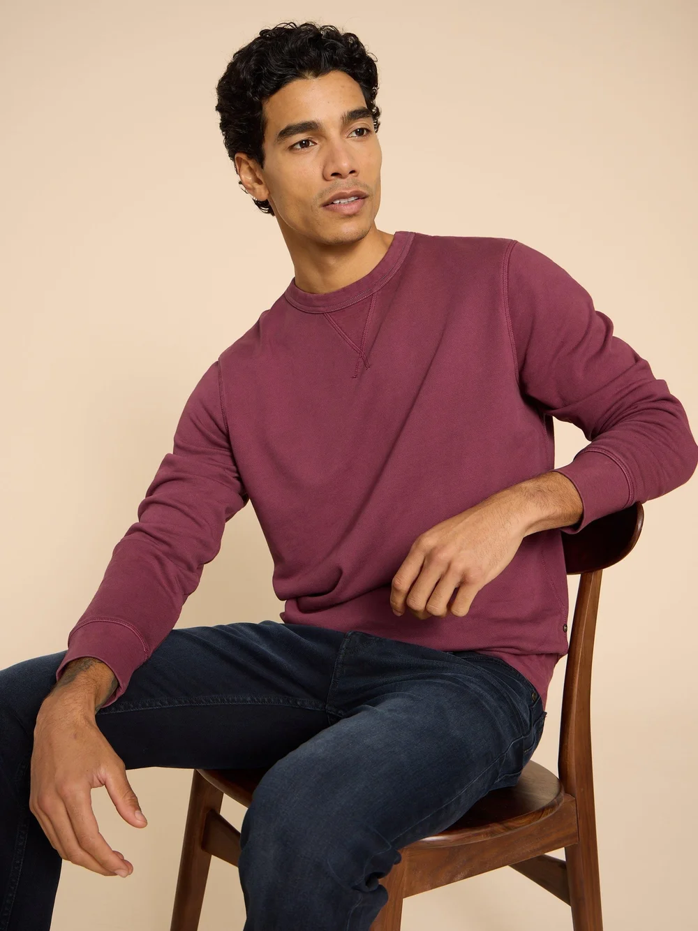 Sweatshirt mit Rundhalsausschnitt - Mid Plum - L Bild 1