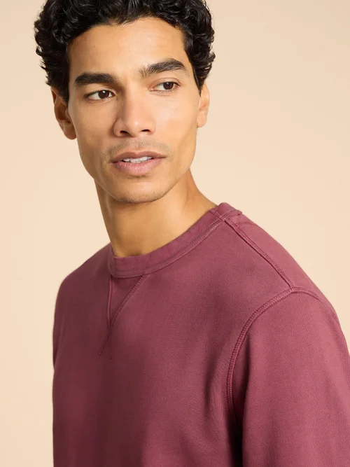 Sweatshirt mit Rundhalsausschnitt - Mid Plum - L Bild 3